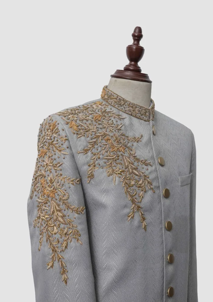 Stitched Collection T Mark Apparel Gents Sherwani Set TS 206 Gents Sherwani Set- TS-206 Luxury Lawn Collection - Image 4