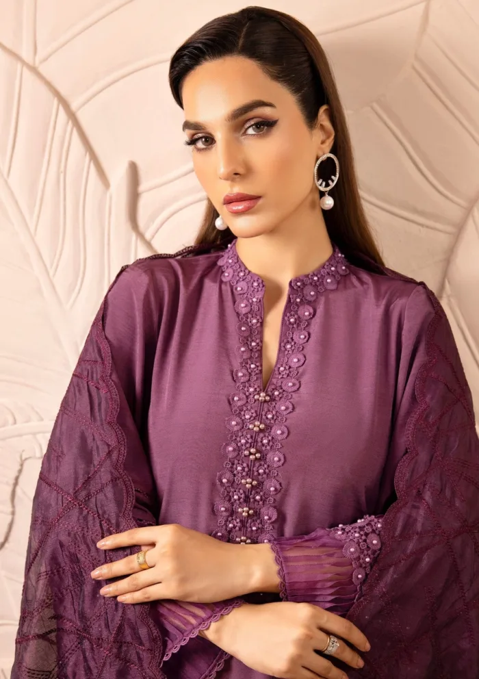 Tessa Chilly Charm Raw Silk Luxury Lawn Collection - Image 3
