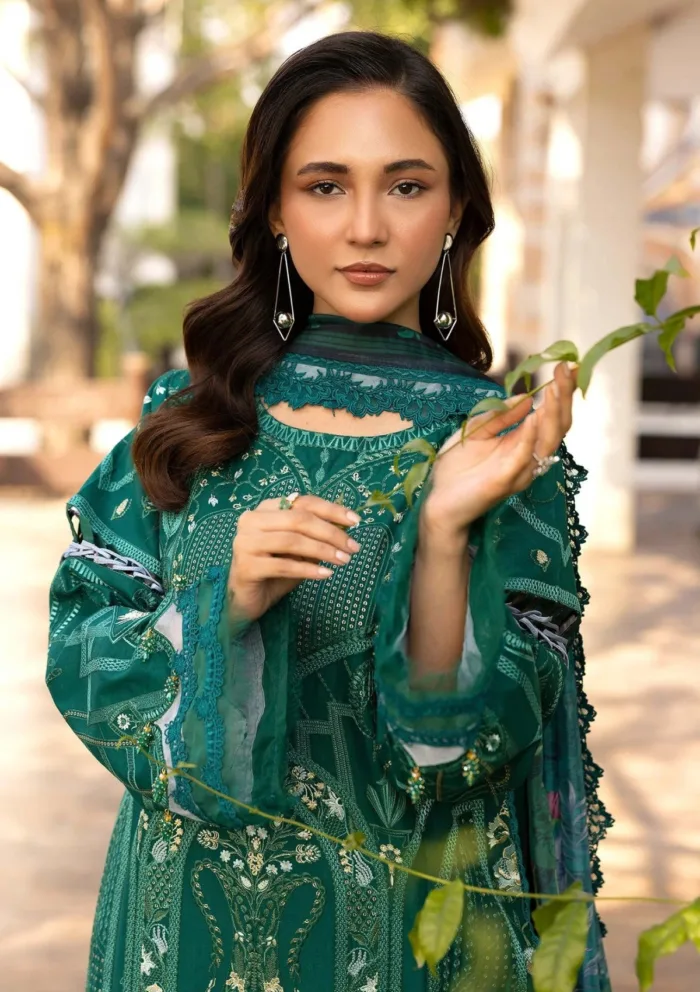 Tessa D 06 Emerald Veil Luxury Lawn 25 Collection - Image 3