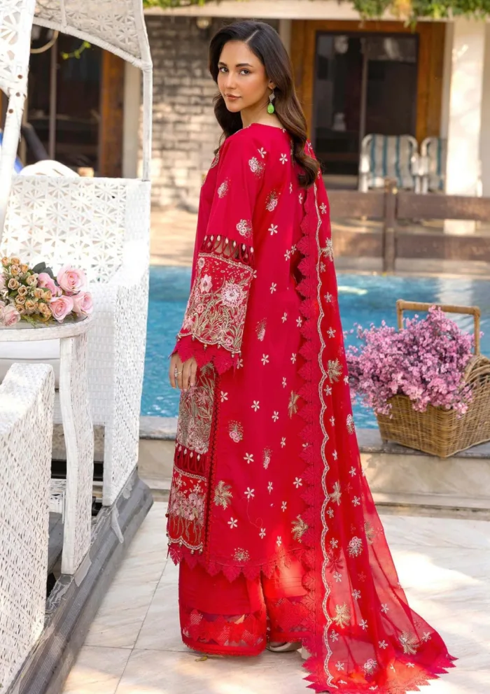Tessa D 08 Crimson Euphoria Luxury Lawn 25 Collection - Image 2