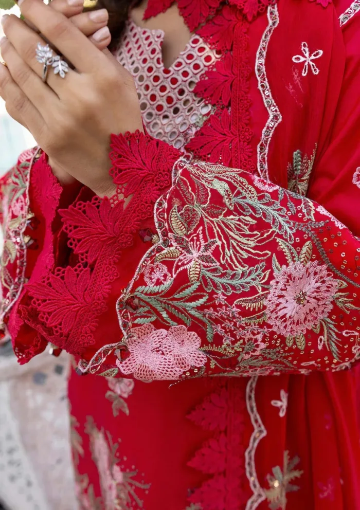 Tessa D 08 Crimson Euphoria Luxury Lawn 25 Collection - Image 4
