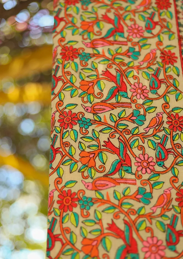 Wool Embroidered Shawl D 10 L Brown L Brown Luxury Lawn Collection - Image 2