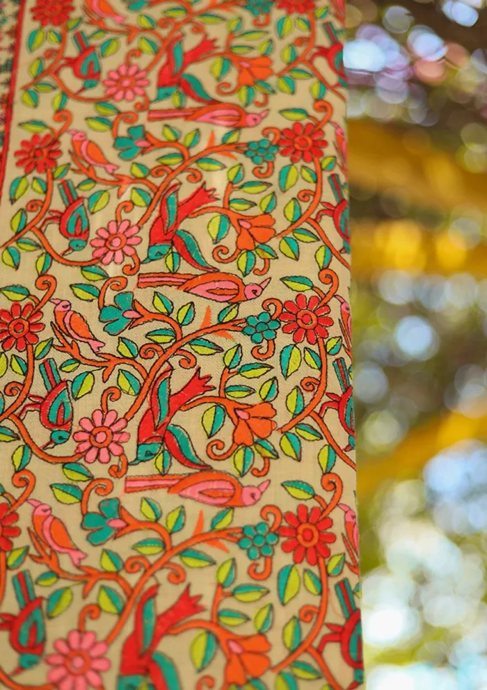 Wool Embroidered Shawl D 10 L Brown L Brown Luxury Lawn Collection - Image 3