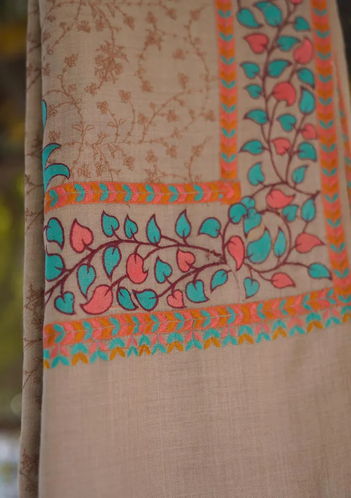 Wool Embroidered Shawl D 13 Skin Skin Luxury Lawn Collection - Image 3