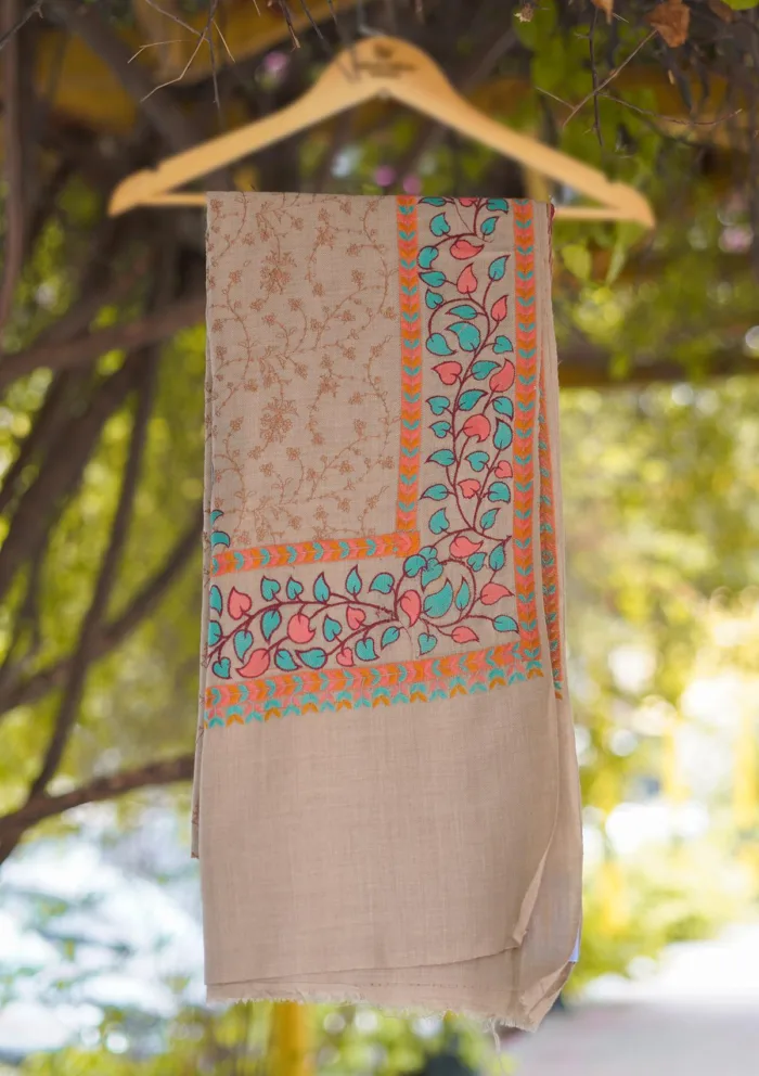 Wool Embroidered Shawl D 13 Skin