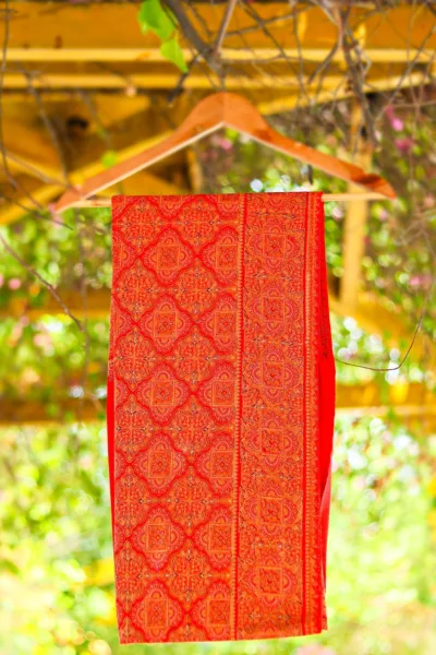 Wool Embroidered Shawl D 14 Maroon