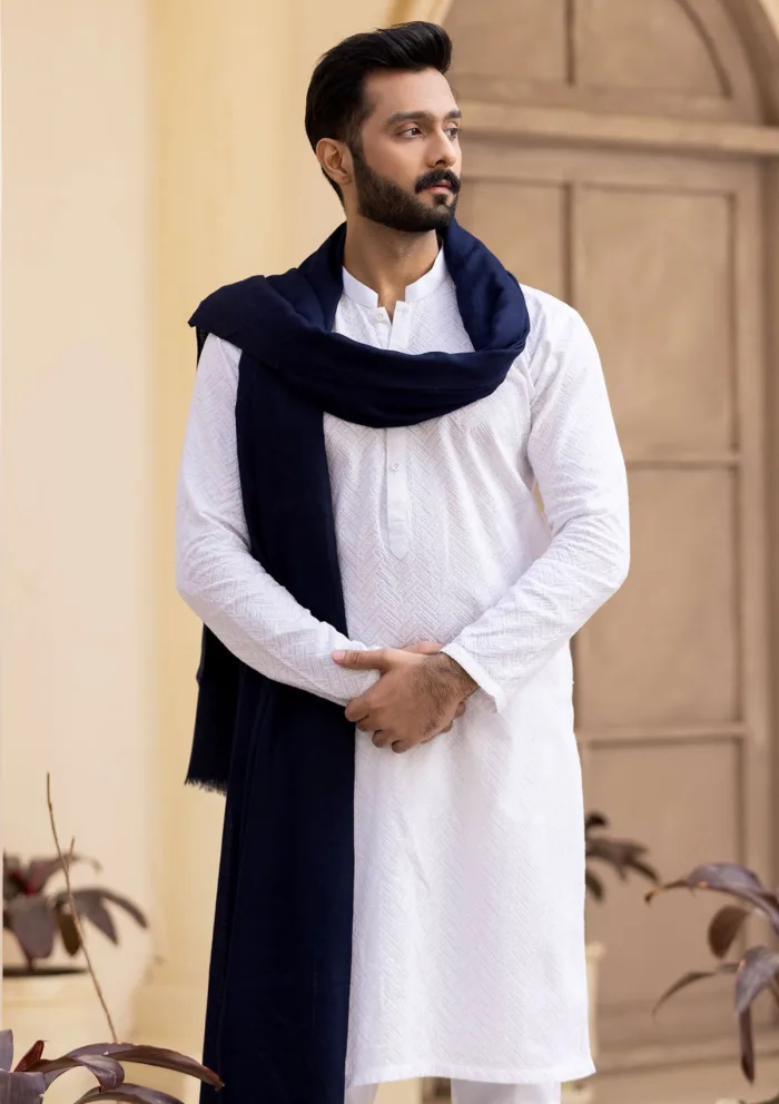 Wool Shawls N Blue D 234 Luxury Lawn Collection - Image 2