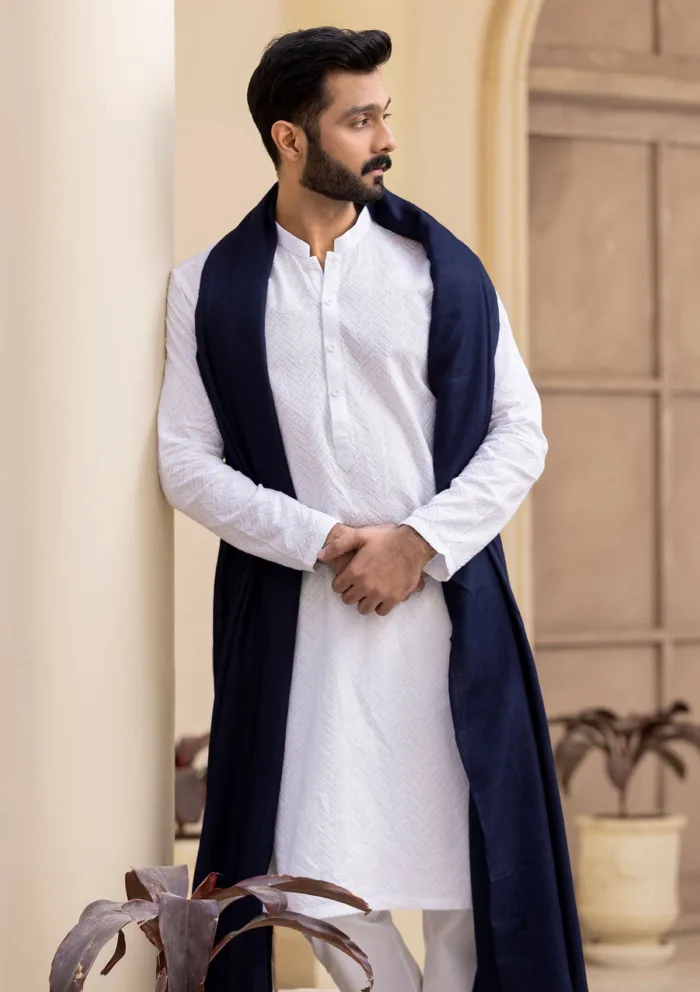 Wool Shawls N Blue D 234 Luxury Lawn Collection - Image 3