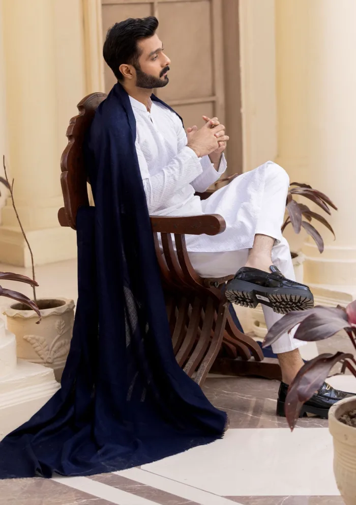 Wool Shawls N Blue D 234 Luxury Lawn Collection - Image 4
