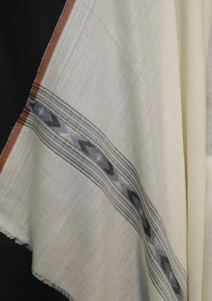 Wool Shawls Offwhite D 235 Luxury Lawn Collection - Image 3