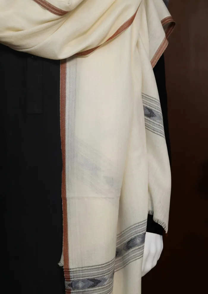 Wool Shawls Offwhite D 235 Luxury Lawn Collection - Image 4