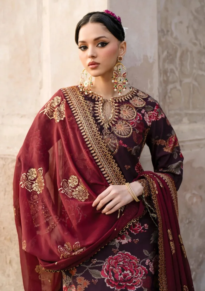 Xenia Luxe Unstitched Edit 25 FAREEDAN Rumi Luxury Lawn Collection - Image 2