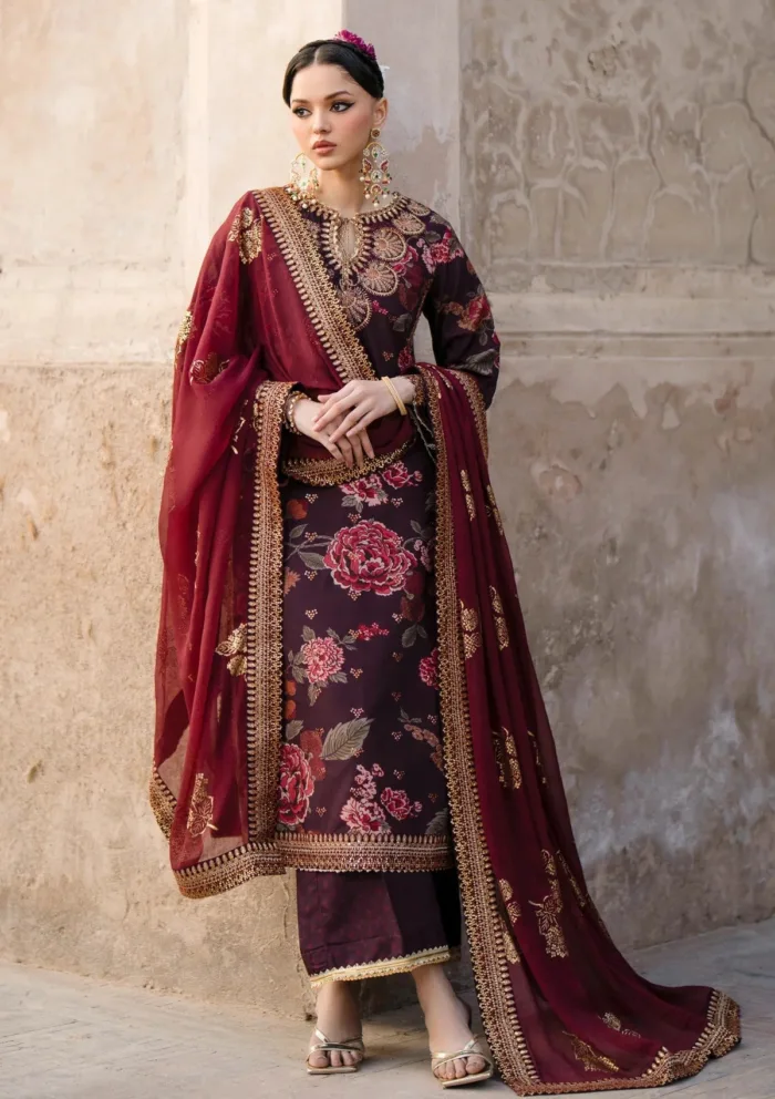 Xenia Luxe Unstitched Edit 25 FAREEDAN Rumi Luxury Lawn Collection - Image 3