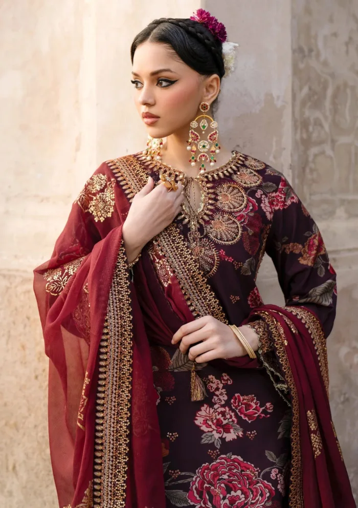 Xenia Luxe Unstitched Edit 25 FAREEDAN Rumi Luxury Lawn Collection - Image 4