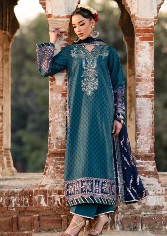 Xenia Luxe Unstitched Edit 25 MALIKA A Rumi Luxury Lawn Collection - Image 3