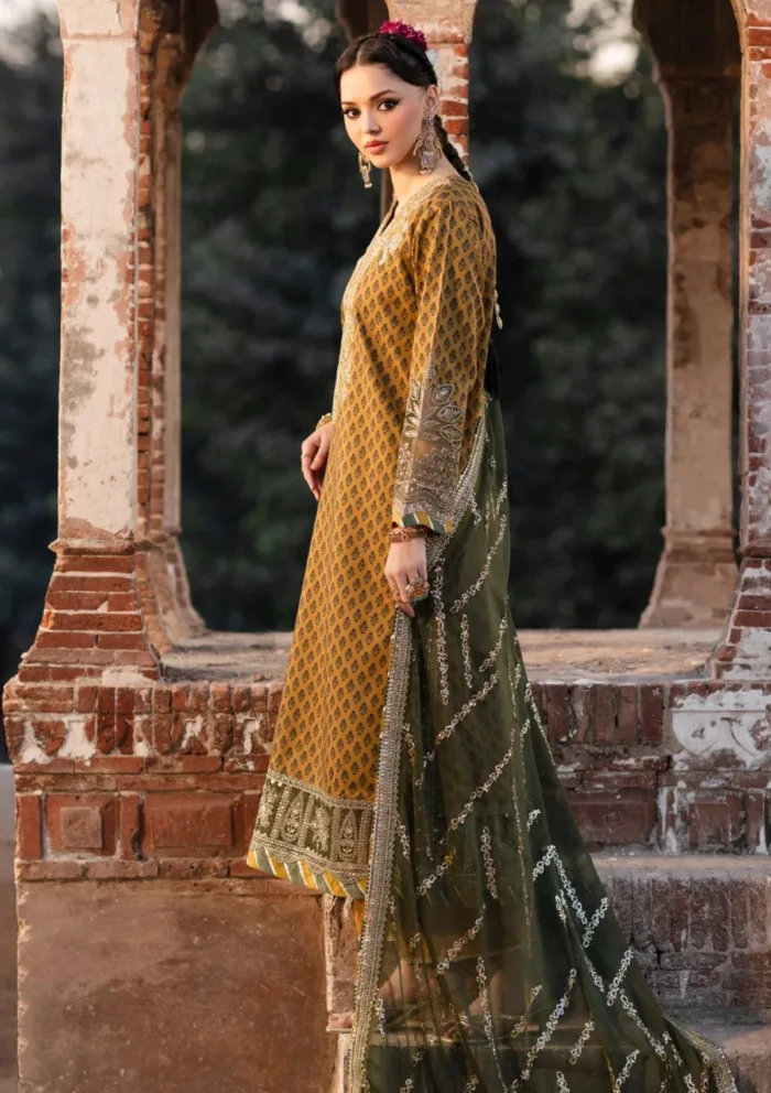 Xenia Luxe Unstitched Edit 25 MALIKA B Rumi Luxury Lawn Collection - Image 2