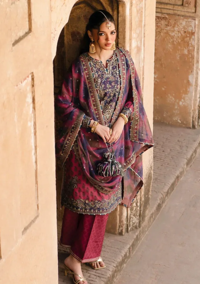 Xenia Luxe Unstitched Edit 25 MUSHK B Rumi Luxury Lawn Collection - Image 4