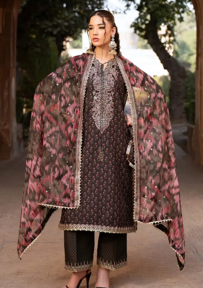 Xenia Luxe Unstitched Edit 25 RUHI Rumi Luxury Lawn Collection - Image 4
