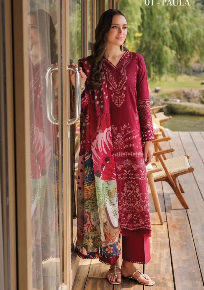 Xenia XLL 01 Paula Luxury Unstitched 25 Lawn Collection - Image 3