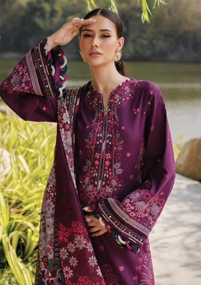 Xenia XLL 11 Violet Luxury Unstitched 25 Lawn Collection - Image 3