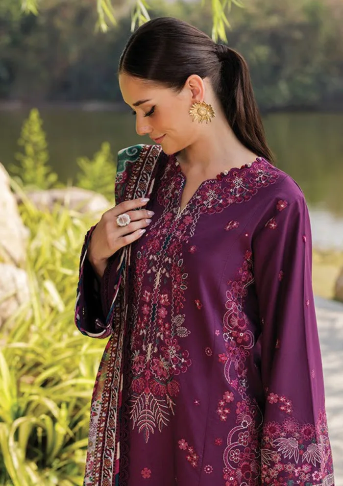 Xenia XLL 11 Violet Luxury Unstitched 25 Lawn Collection - Image 4