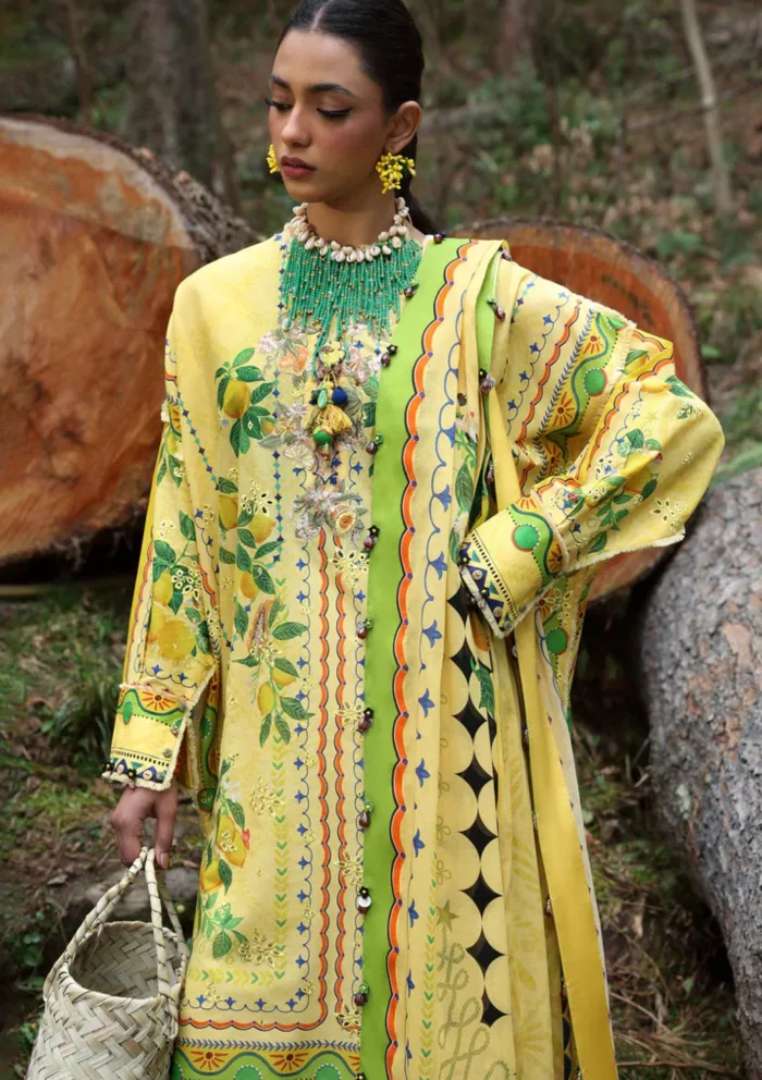 Zaha DAHLIA ZL25 04 A Unstitched Lawn 25 Luxury Collection - Image 2