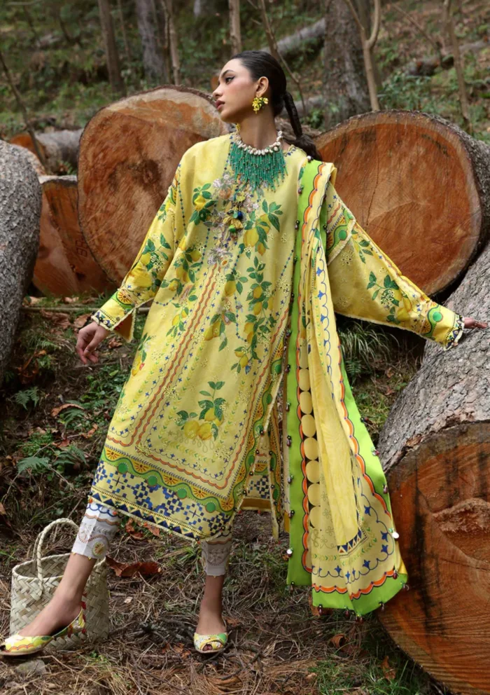 Zaha DAHLIA ZL25 04 A Unstitched Lawn 25 Luxury Collection - Image 3