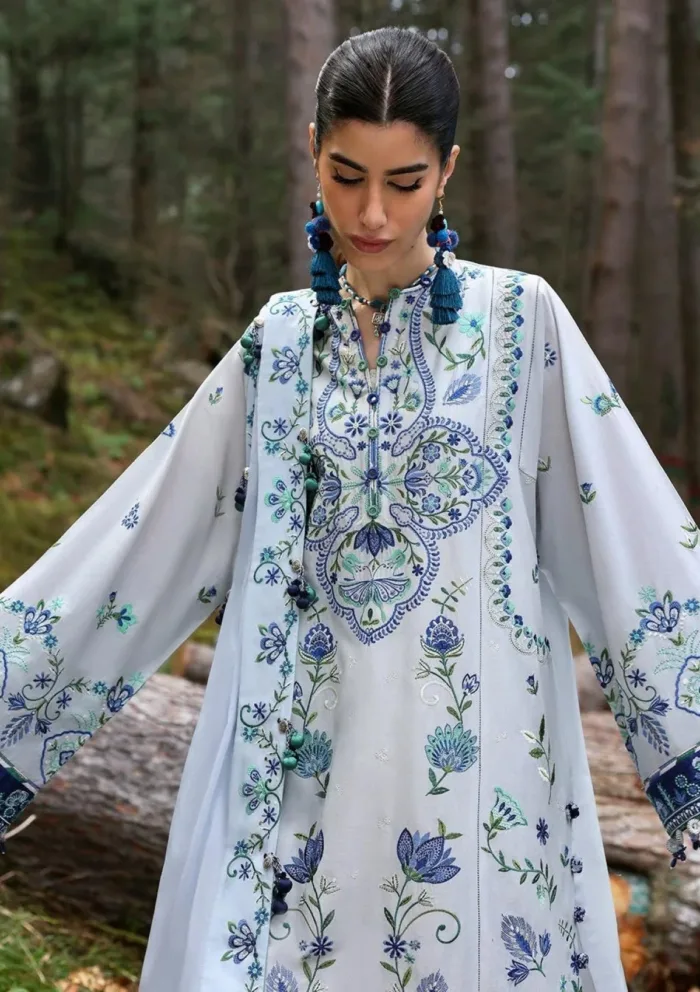 Zaha KASHUR ZL25 11 A Unstitched Lawn 25 Luxury Collection - Image 2
