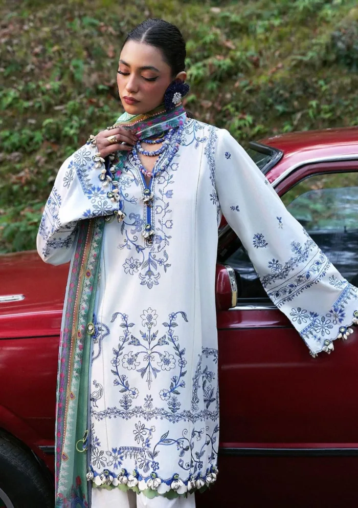 Zaha MAYA ZL25 15 A Unstitched Lawn 25 Luxury Collection - Image 2