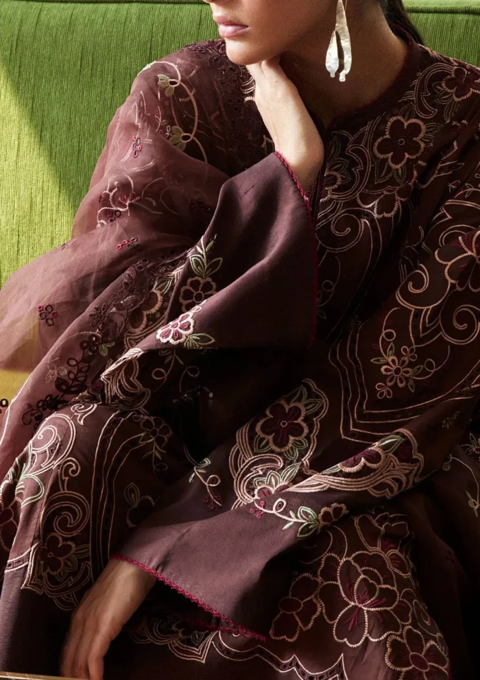 Zara Shahjahan Luxury 25 ZSL 4B SHIZUMI Satori Luxury Lawn Collection - Image 3
