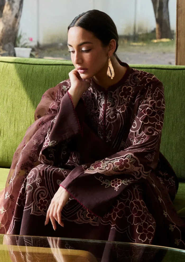 Zara Shahjahan Luxury 25 ZSL 4B SHIZUMI Satori Luxury Lawn Collection - Image 4