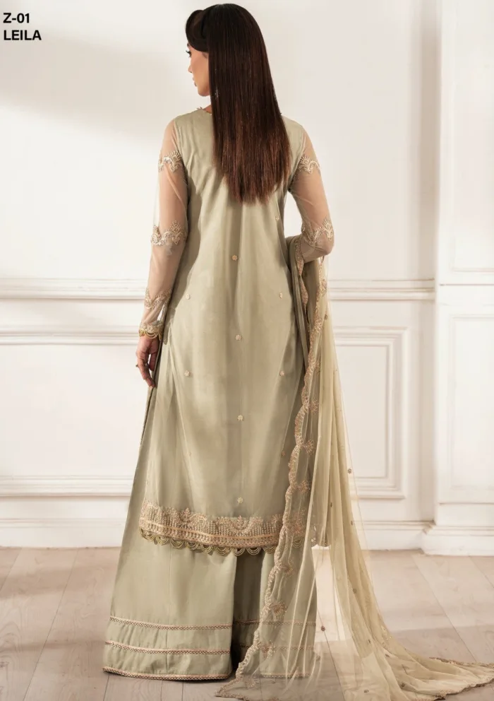 Zarif Unstitched 25 ZHF 01 Leila Heer Luxury Lawn Collection - Image 2