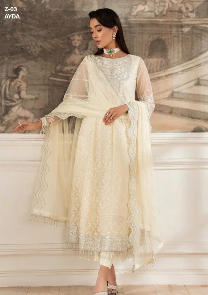 Zarif Unstitched 25 ZHF 03 Ayda Heer Luxury Lawn Collection - Image 2