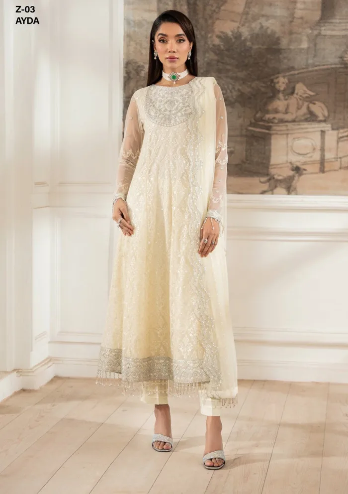 Zarif Unstitched 25 ZHF 03 Ayda Heer Luxury Lawn Collection - Image 3