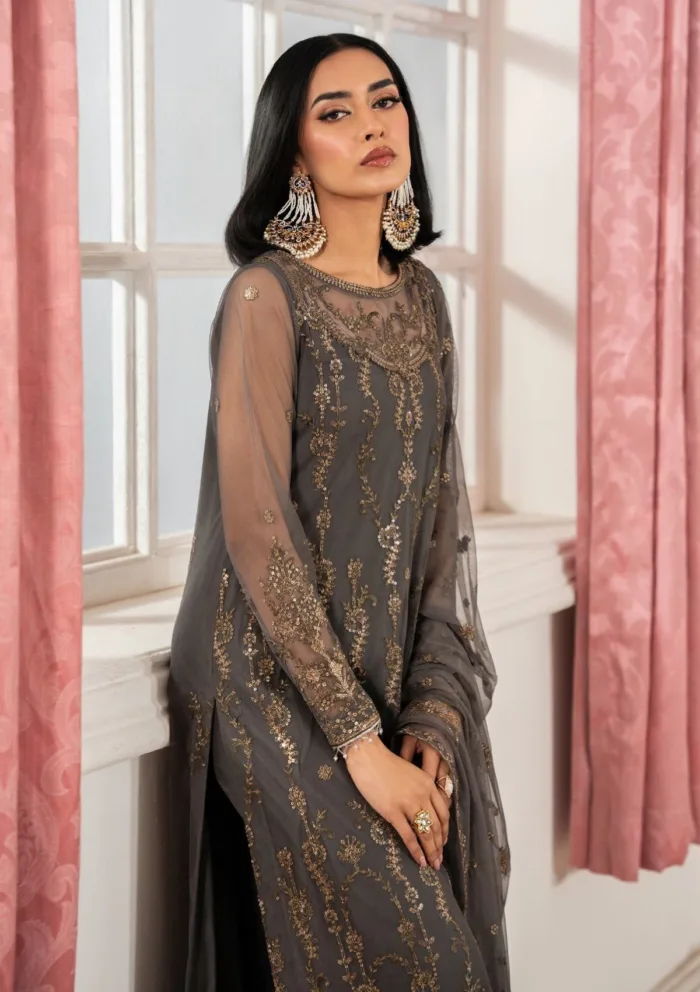Zarif Unstitched 25 ZHF 04 Soraya Heer Luxury Lawn Collection - Image 3