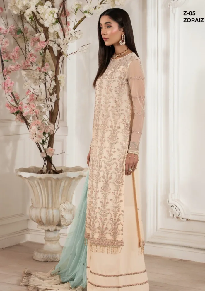 Zarif Unstitched 25 ZHF 05 Zoraiz Heer Luxury Lawn Collection - Image 3