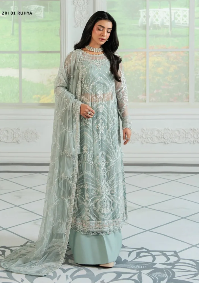 Zarif Unstitched 25 ZRI 01 RUHYA Inara Luxury Lawn Collection - Image 4