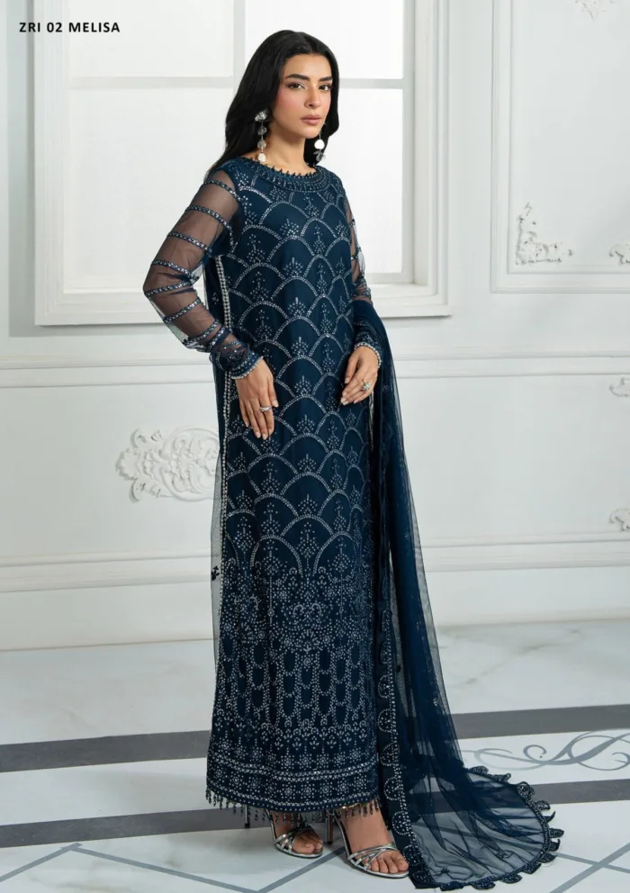 Zarif Unstitched 25 ZRI 02 MELISA Inara Luxury Lawn Collection - Image 2