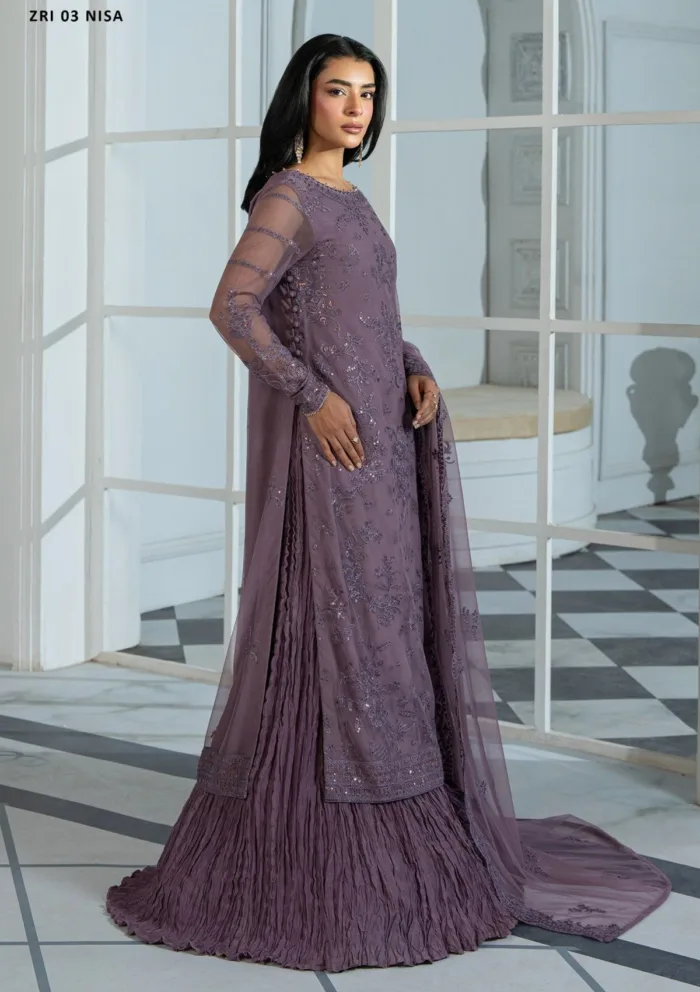 Zarif Unstitched 25 ZRI 03 NISA Inara Luxury Lawn Collection - Image 2