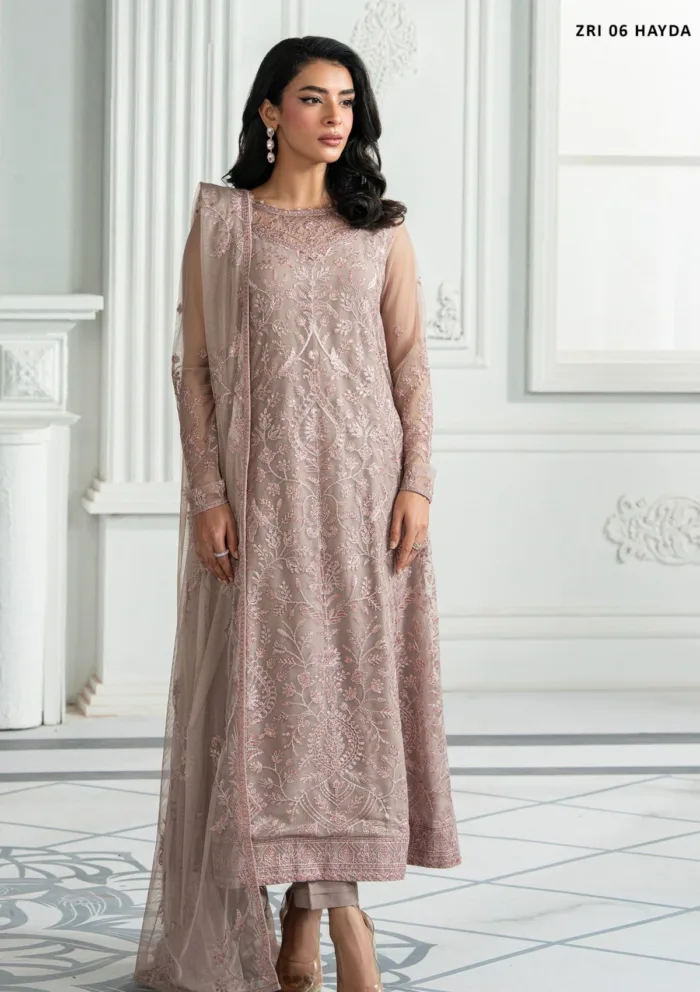 Zarif Unstitched 25 ZRI 06 HAYDA Inara Luxury Lawn Collection - Image 4
