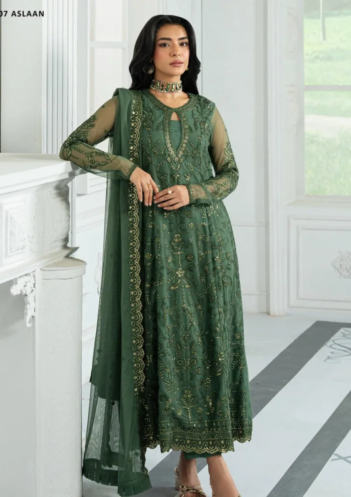 Zarif Unstitched 25 ZRI 07 ASLAAN Inara Luxury Lawn Collection - Image 4