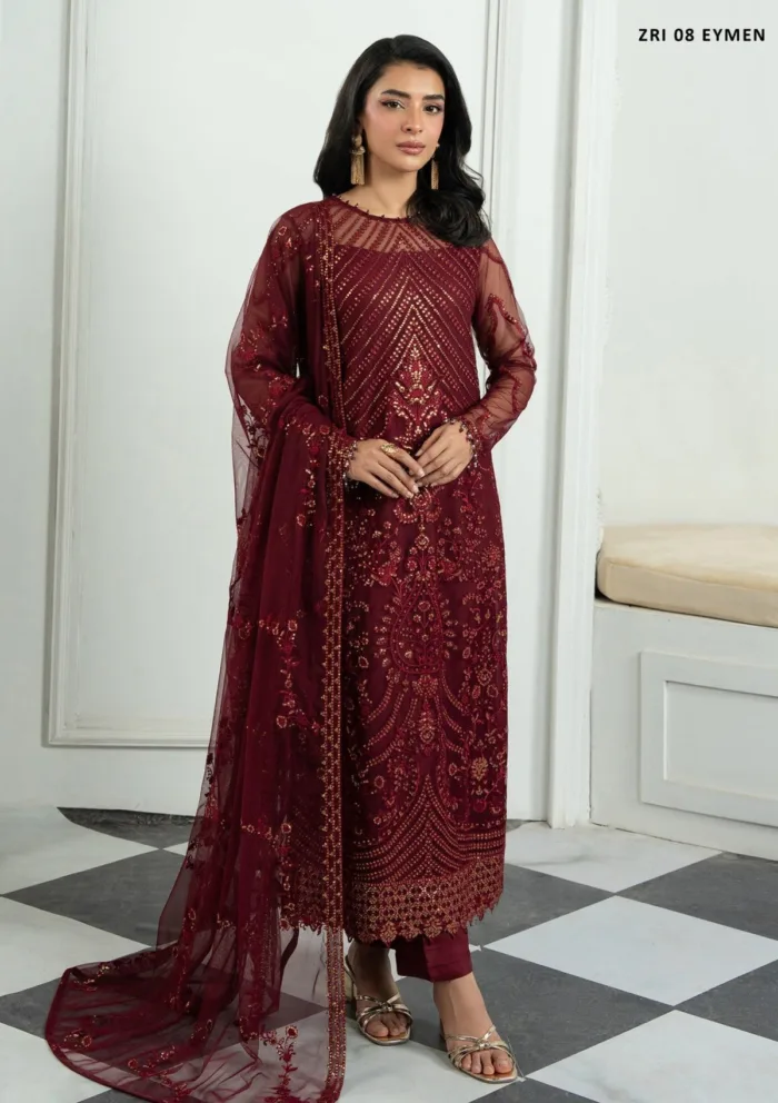 Zarif Unstitched 25 ZRI 08 EYMEN Inara Luxury Lawn Collection - Image 4