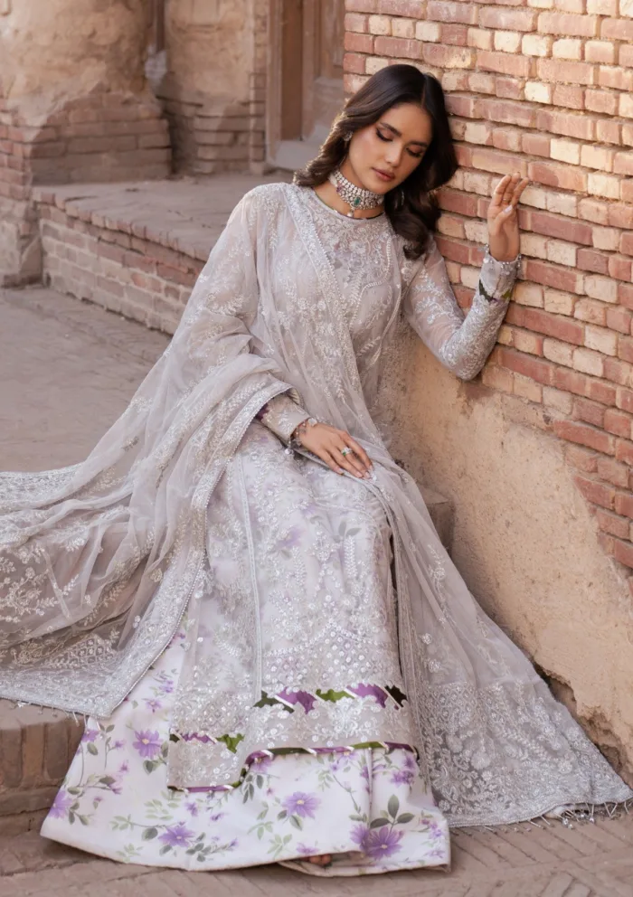 Zarif Wedding ZR25 04 Barsha Shehnai Luxury Lawn Collection - Image 4