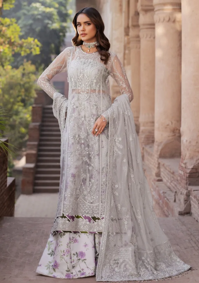 Zarif Wedding ZR25 04 Barsha Shehnai Luxury Lawn Collection - Image 5
