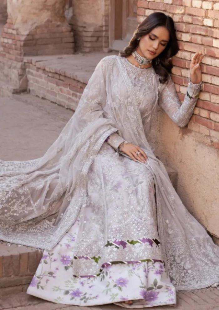 Zarif Wedding ZR25 04 Barsha Shehnai Luxury Lawn Collection - Image 9