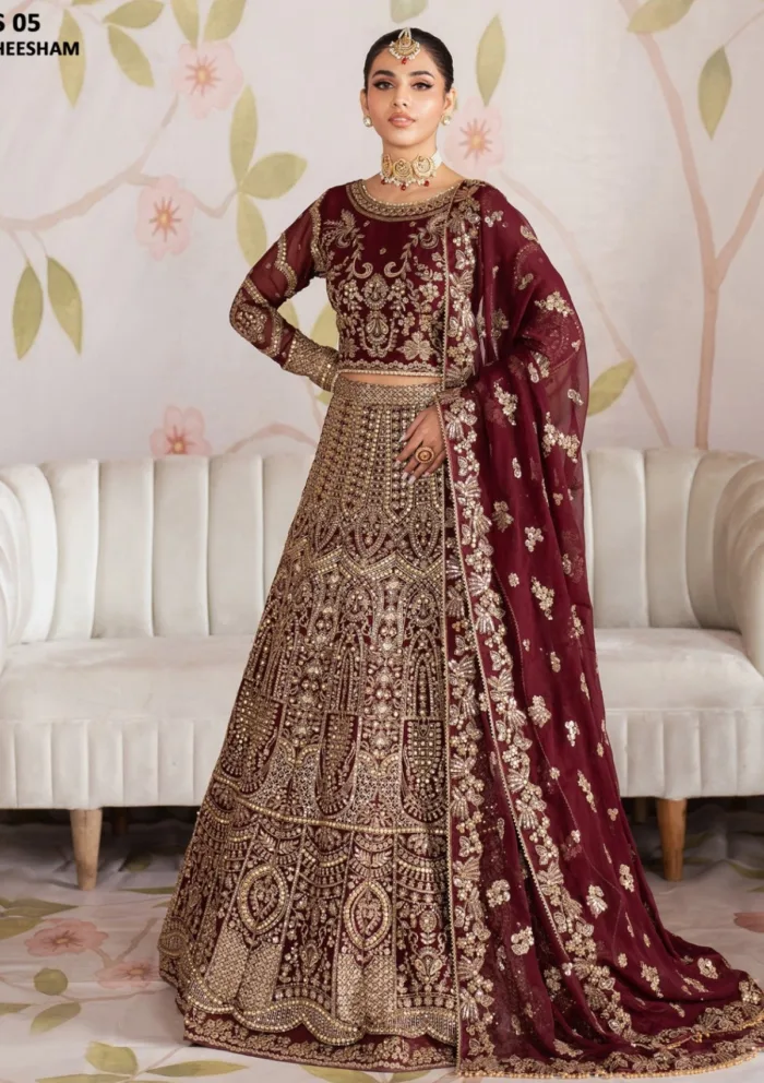 Zarif Wedding ZR25 05 Sheesham Shehnai Luxury Lawn Collection - Image 5