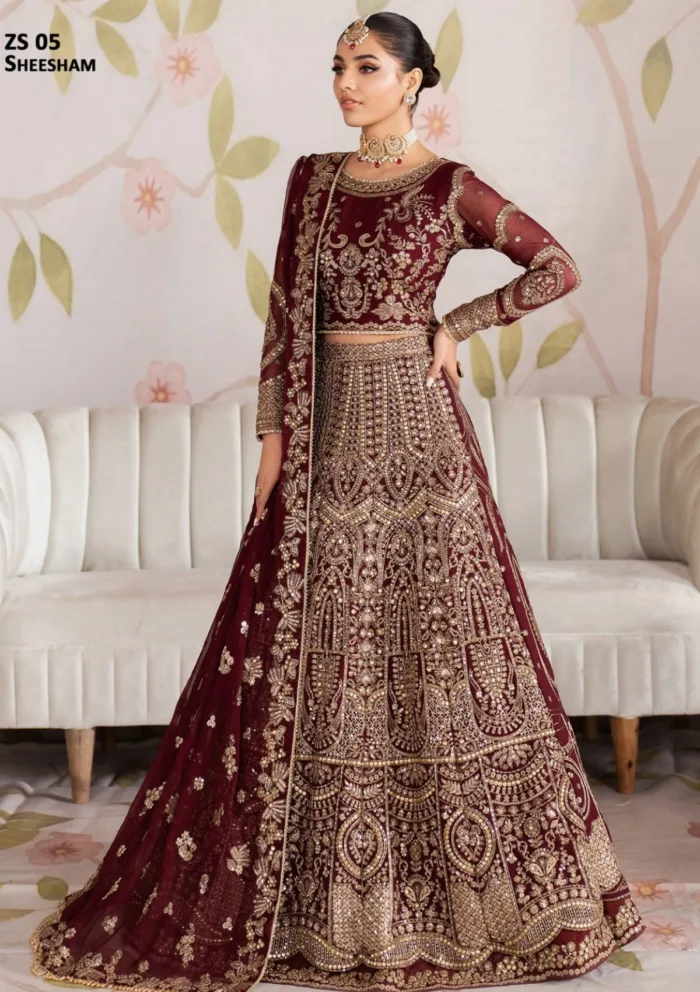 Zarif Wedding ZR25 05 Sheesham Shehnai Luxury Lawn Collection - Image 7