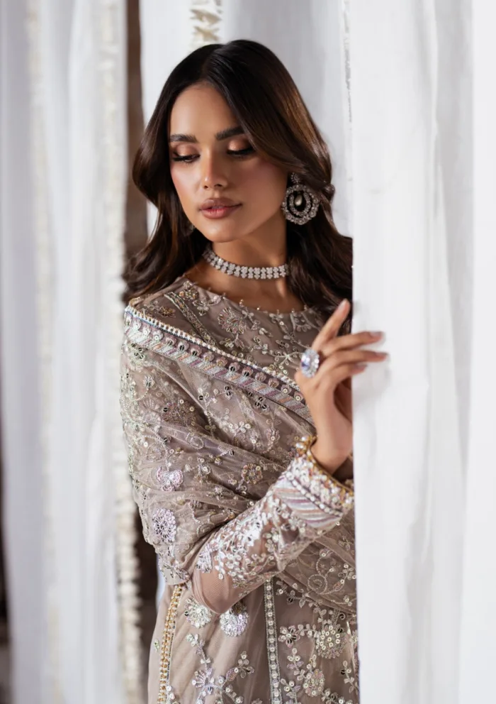 Zarif Wedding ZR25 06 Dooriya Shehnai Luxury Lawn Collection - Image 13