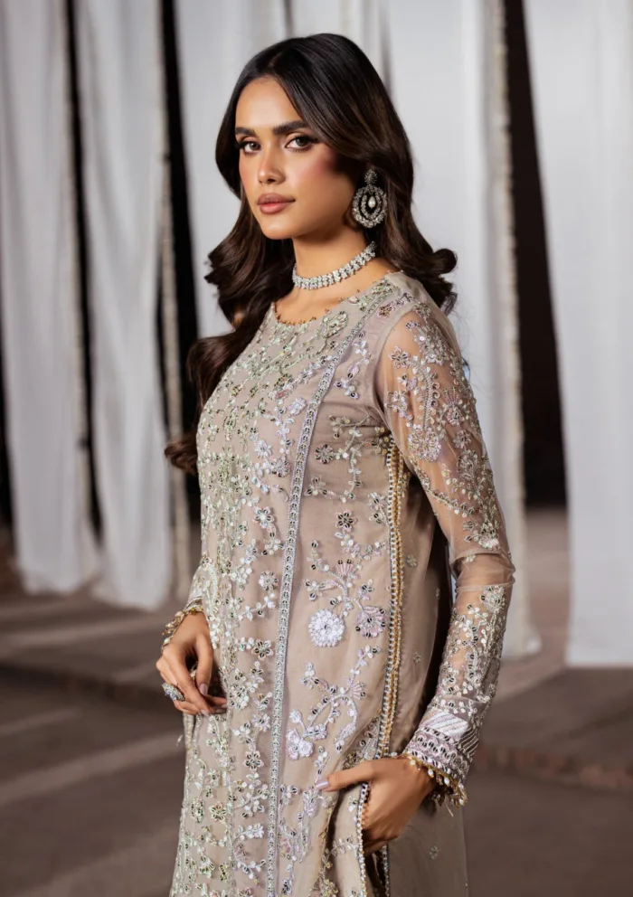 Zarif Wedding ZR25 06 Dooriya Shehnai Luxury Lawn Collection - Image 4