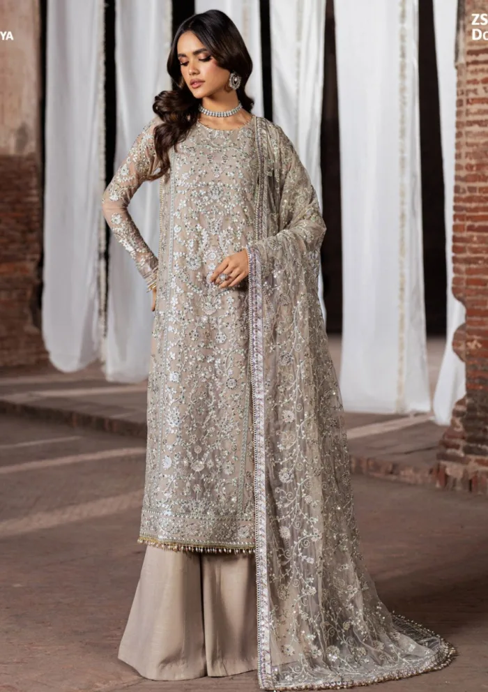 Zarif Wedding ZR25 06 Dooriya Shehnai Luxury Lawn Collection - Image 5
